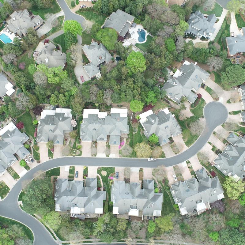 overhead view of town homes